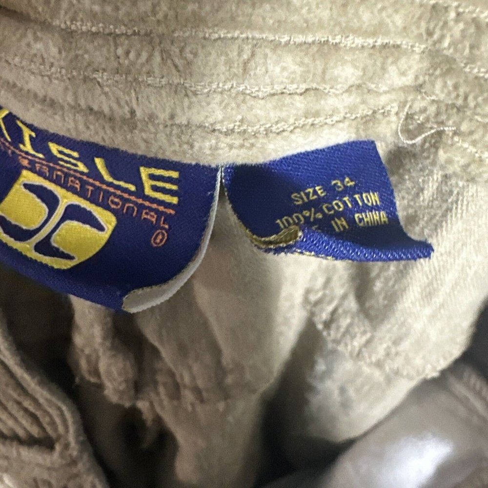 Xisle Mens Corduroy Casual Pant  size 34 Beige Cotton Pant - Picture 8 of 15